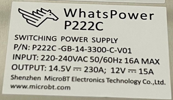 Fuente de alimentación Whatspower P222C para Whatsminer M30s M31s M32